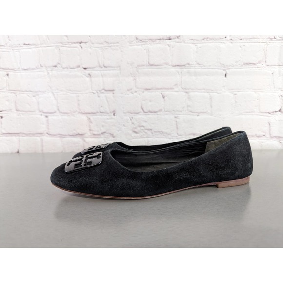 Tory Burch Black Square Toe Flats Women's Size 7.5 VGC - Picture 4 of 7